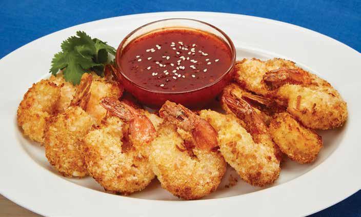 INGREDIENTS: 12 large shrimp, raw, peeled & deveined 1 cup unsweetened coconut, dried 1 cup panko breadcrumbs ½ cup flour 1 tbsp. cornstarch ½ cup egg whites, raw Coconut shrimp 1.