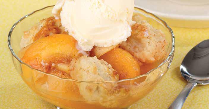 PEACH CRISP 1. Add the peaches to a baking pan. 2. Place the baking pan in the Fry Basket. Place the Fry Basket in the Power AirFryer Elite. 3.
