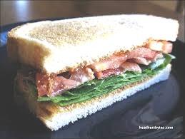 MAIN DISH DESSERT BACON, SPINACH & MAYO SANDWICH By Layne Nitcher - Trying Tommies 2 pieces of bread 4½ slices Turkey bacon 4 pieces of spinach 2 Tbsp Miracle Whip Cook the turkey bacon slices.
