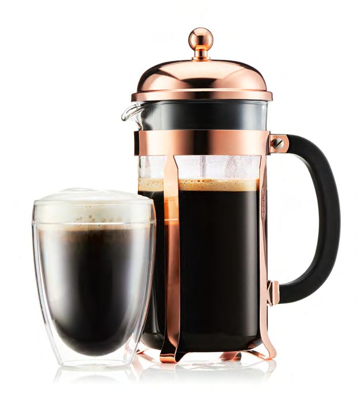 5 l, 51 oz Coffee 1 3 4 CHAMBORD Coffee Maker Copper-plated stainless steel, *Only beaker is dishwasher safe 1165-18 8 cup,