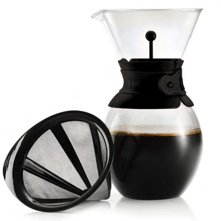 Pour Over Coffee Makers No paper filter! No capsule! Borosilicate glass carafe Stainless steel mesh filter BPA-Free Made in Europe Dishwasher safe POUR OVER Coffee Maker 1. 1159-01S 4 cup, 0.