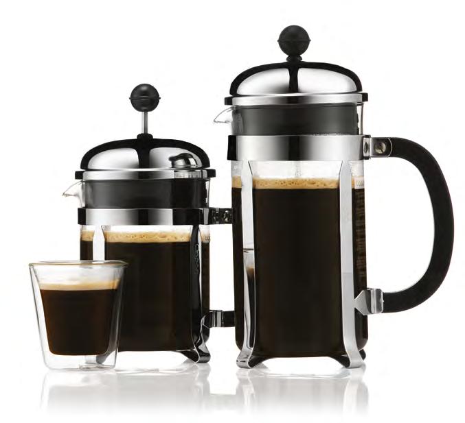 Coffee Makers Comparison Chart Coffee Brewing Methods Double wall Patented locking-lid system Stainless steel body or frame Plastic frame Stainless steel plunger Plastic plunger Borosilicate glass