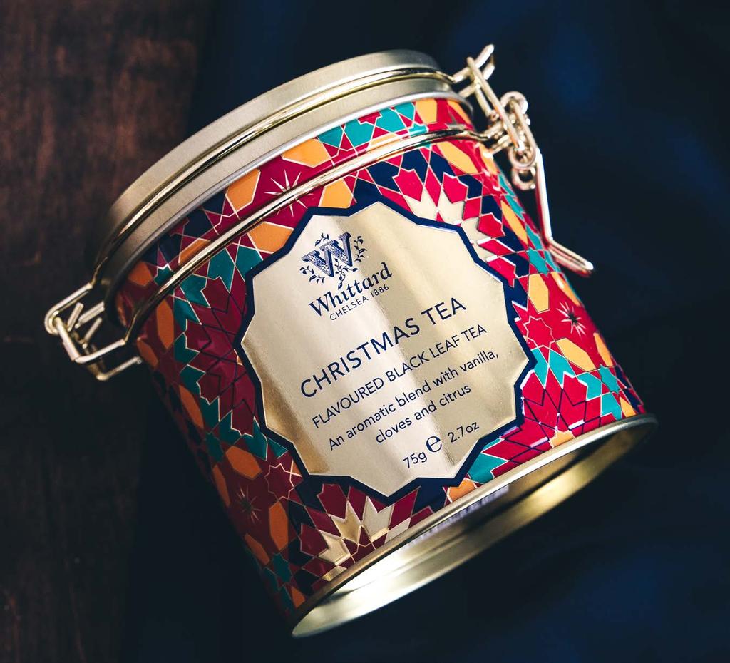 CHRISTMAS TEA CLIP TOP TIN Our Christmas Tea blend is a favourite for fireside tales and midnight feasts.