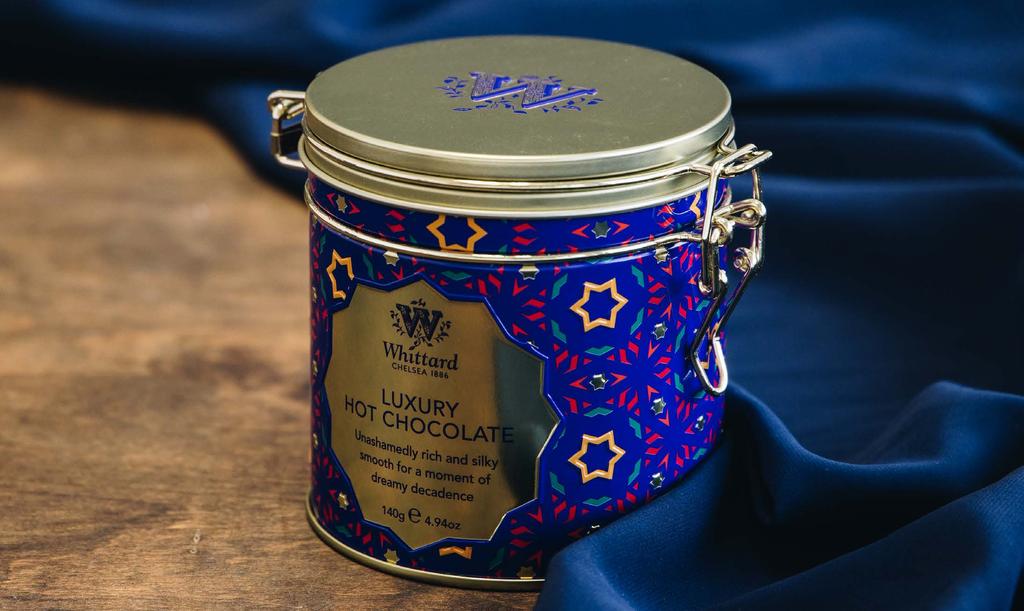LUXURY HOT CHOCOLATE CLIP TOP TIN Unashamedly rich and silky smooth for a moment of dreamy decadence. Some say that luxuries should be treated sparingly.