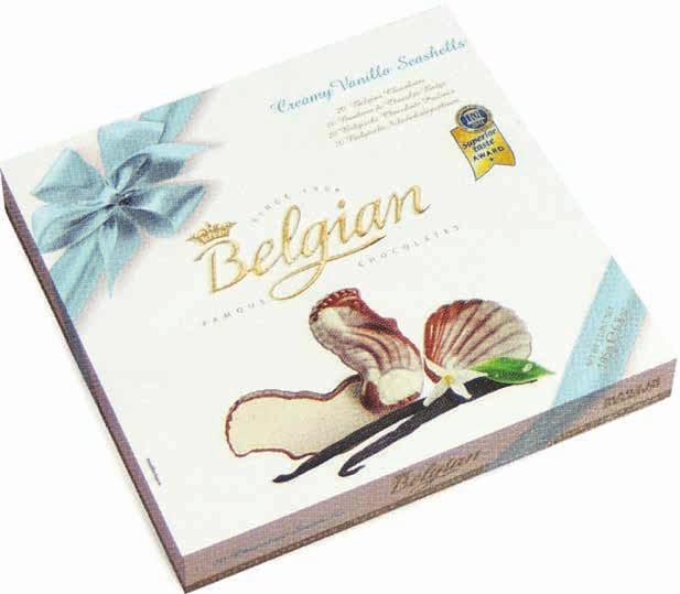 The gift box of 250 grams contains 20 Milk Chocolate Seashells and a 65g pack containing 7