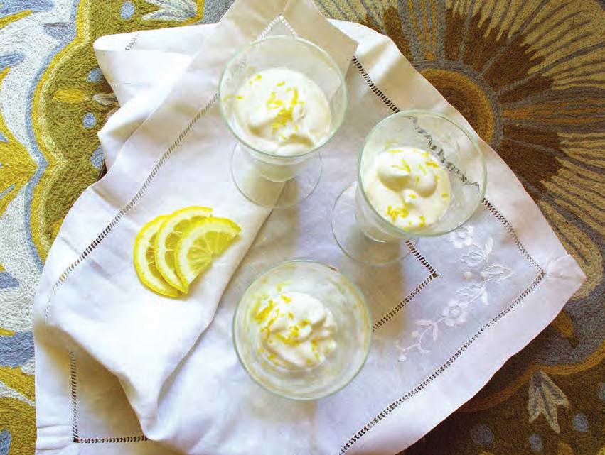 Lemon Syllabub (Cream w/ Lemon) INGREDIENTS 2 C heavy whipping cream ½ C powdered sugar Zest of 1 lemon Juice of 1 lemon DIRECTIONS In a large bowl whip powdered sugar