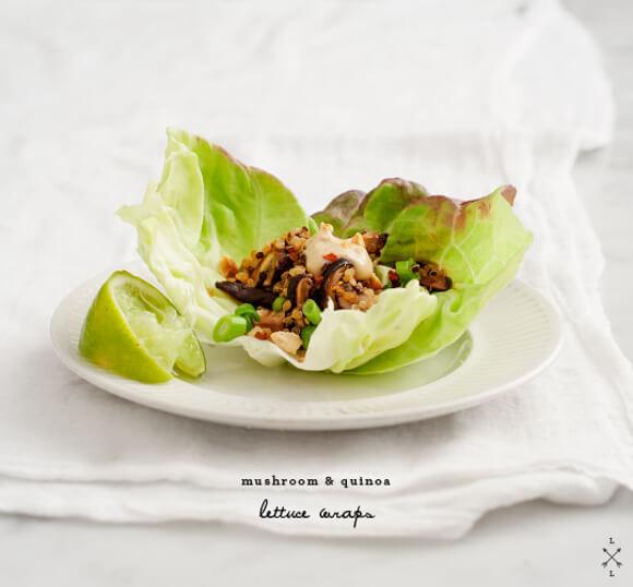 MUSHROOM & QUINOA LETTUCE WRAPS Another wrap, another day. This Mushroom and Quinoa Lettuce Wrap is low-calorie, high in protein, and will fill you up in all the right ways.