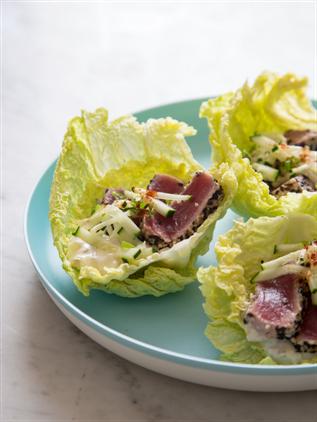 PROTEIN STYLE AHI TUNA BURGERS One of the leading omega-3 power packed foods, tuna is a great lunch additive.