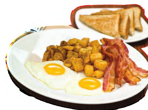 ALL DAY BREAKFAST Max Bet Breakfast Three eggs, home fries, bacon, sausage and country smoked ham. Served with toast. 10.99 PICK 3 OMELET!