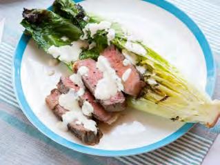 Health and Well-Being Timothy Grilled Strip Steak and Caesar Salad Summer Pasta Salad Ingredients Dressing: 1/2 cup 2 percent plain Greek yogurt 3 tablespoons grated Parmesan 1 tablespoon plus 1