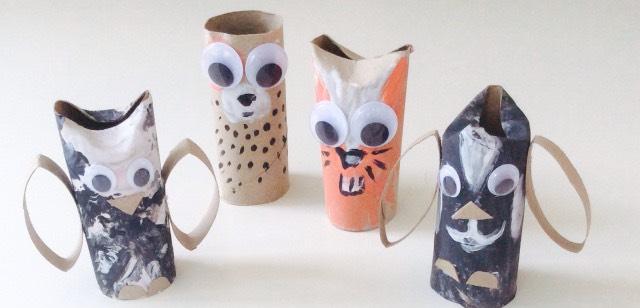 Toilet paper rolls Paint Glue Plastic goggly eyes Scissors Start by painting the paper rolls.