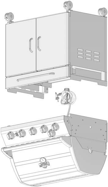 2 HARDWARE: 2 a Figure N b L M5x0mm olt 50 Figure N 2 Figure N2 b Figure N: Step 23: Set the grill head (2) onto the cart assembly.