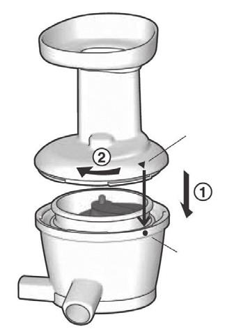 7 IMPORTANT: If the juicing bowl and lid are not correctly assembled, the Juice Press will not operate. This is a safety feature.