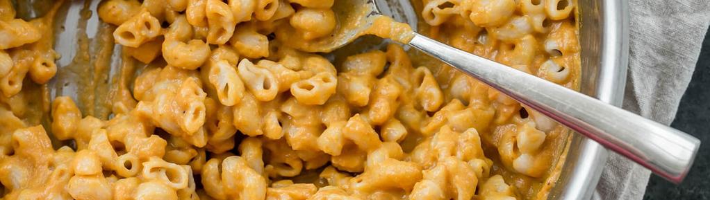 Pumpkin Mac n' Cheese 9 ingredients 20 minutes 4 servings 1. Bring a large pot of water to a boil and cook brown rice macaroni as per the directions on the package.