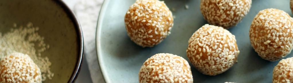 Pumpkin Tahini Energy Balls 7 ingredients 15 minutes 15 servings 1. In a medium sized mixing bowl, combine the coconut flour, coconut oil and pureed pumpkin. Mix thoroughly. 2.
