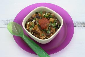 << Table of Contents Black Beans with Plantains Prep time: 10 minutes Cook time: 30 minutes Makes: 6 Servings This flavorful dish includes black beans and plantains, two foods that are frequently