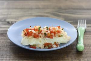 << Table of Contents Baked Cod Olé Prep time: 10 minutes Cook time: 15 minutes Makes: 6 Servings In Puerto Rico, the Dominican Republic, Barbados, and other parts of the Caribbean seafood is very
