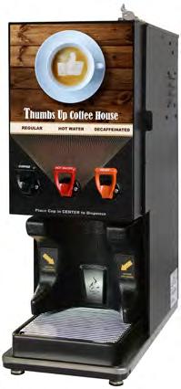 Dispense Rate and ratio range: 15-70 to 1 ratio: ½ oz per second (Standard). 22-100 to 1 ratio: 1.0 oz per second. Bag in box product tracking and audible alerts for machine diagnostics. newcocoffee.