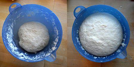Pizza Dough By Meijie Liao 1 packet active dry yeast 1 cup very warm water 1 tsp salt 3 cups all-purpose flour 2 Tbsp olive oil, separated into 1 Tbsp each extra flour for rolling out dough 1.