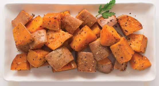 Ultimate Sweet Potatoes 1½ pounds fresh sweet potato yams, scrubbed clean, cut into 1-inch cubes 2 tablespoons vegetable oil 1 tablespoon Ultimate Steak Seasoning 1. Preheat oven to 425 F.