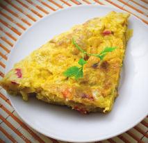 Spanish Omelet Prepare a Spanish sauce and spread half of it over the omelet after it has been removed from the oven. Fold over, slide onto a platter and pour the remaining sauce around it.