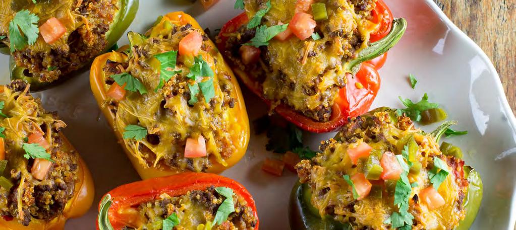 MAKE FRESH DINNERS - JAN/FEB 2017 TACO STUFFED PEPPERS Calories 240; Fat 8g; Saturated Fat 3.