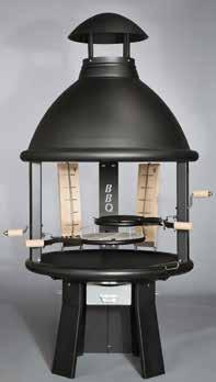 BBQ fireplaces Tundra Grill BBQ -fireplace basic equipment includes: hood and rain cap 2 adjustable swing-out skillets with a lifting mechanism 2 fish broiling boards with frame