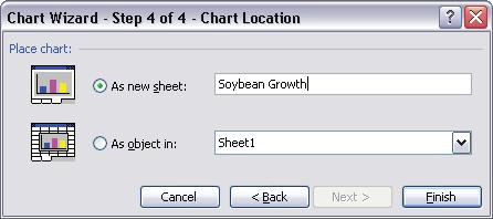 7) Choose the As new sheet: option and give the chart a title.