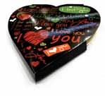 Valentine 11 hearts pack (black) Eleven heart shaped chocolates in a
