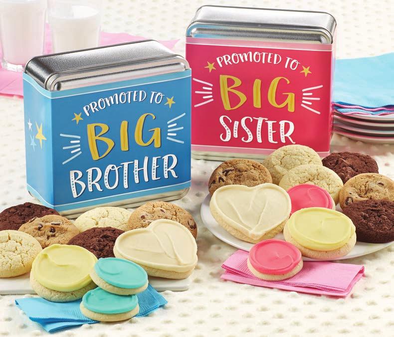 A. NEW! A. WELCOME BABY BOY & GIRL GIFT TOWERS NEW! A sweet gift tower filled with a tasty assortment of cookies and snack size brownies!