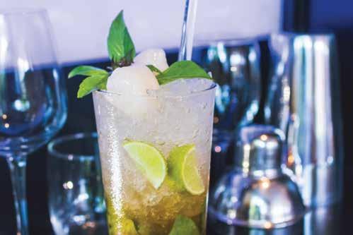 Elderflower Syrup, Mint and Soda MOCKTAILS (NON-ALCOHOLIC) NAKED MOJITO 180 Lime, Mint, Brown Sugar and Soda WATERMELON 180