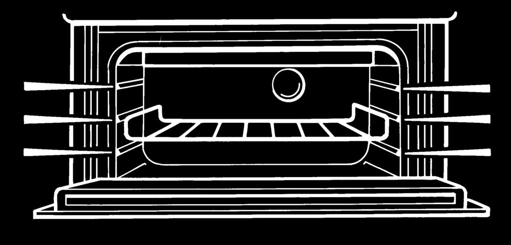 2) and holds the pan from the bottom. The food must be placed on the rack in the grill pan. Position the grill pan on top of the oven rack.