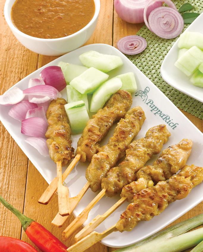 SATAY Here at PappaRich, our Satay is marinated in fresh lemongrass and turmeric and hand skewered to give it a fragrant smell and unique