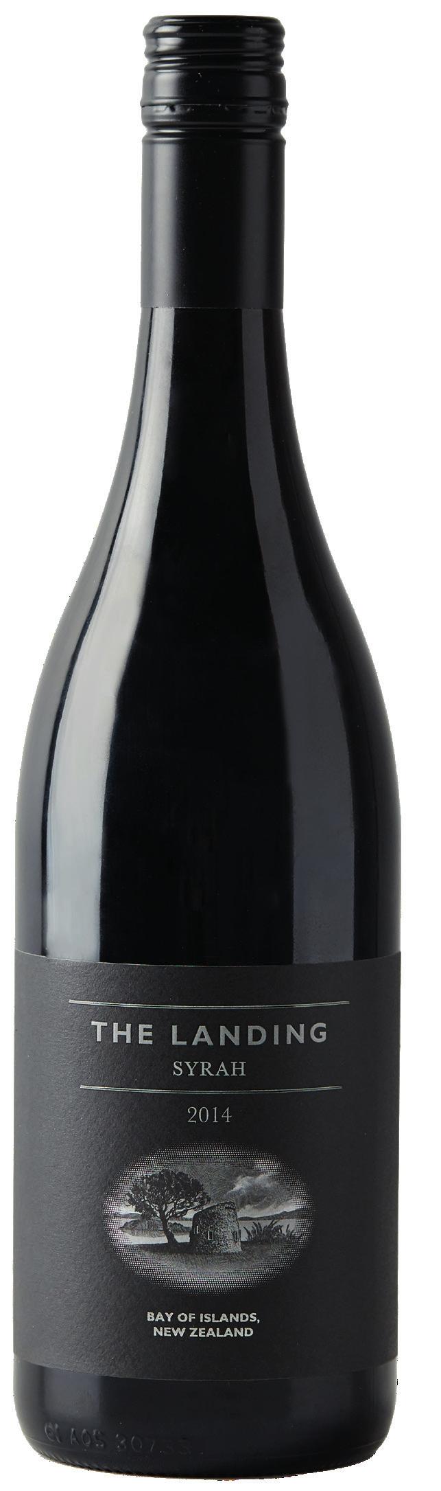 THE LANDING SYRAH 2014 Grown on the coastal slopes overlooking the Bay of Islands, the 2014 Syrah is an expression of a deep and elegantly concentrated core of black-berried fruit, spice and