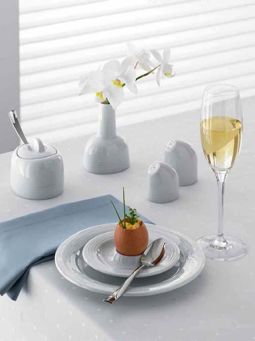 proportioned plate surfaces allow for ingenious presentation of dishes.