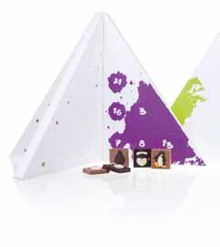 shape of a Christmas tree comprises 24 delicious chocolates.