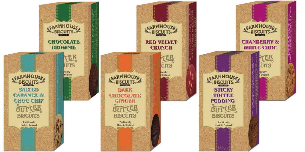 Chocolate Coated Gingers (175g) 587 Salted Caramel & Choc Chip A wonderfully moreish range of Luxury Butter Biscuits.