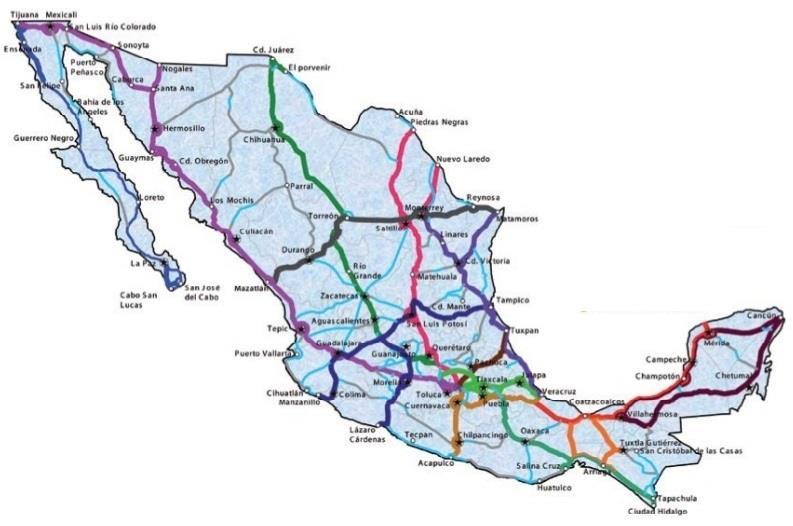 Mexico Main Highway Network 2006 Mazatlán Durango Highway: > 140 miles 114 bridges 61