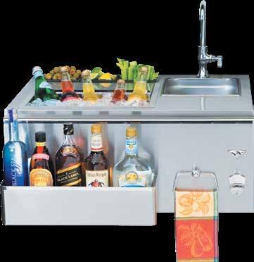 keep beverages on ice and condiments fresh. Excellent for outdoor entertaining.