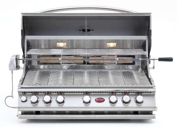 4 Burner Convection Grill Part Number: BBQ0874CP The Cal Flame 4-Burner Convection Grill offers exclusive convection technology on a roomy 4-burner grill.