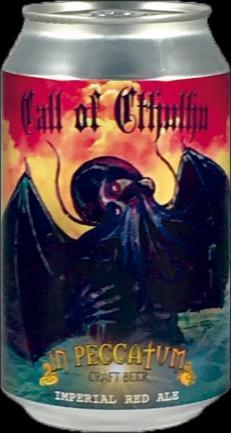 CALL OF CTHULHU IMPERIAL RED ALE WITH 8% ABV AND 90 IBU, BREWED WITH COLUMBUS AND