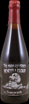 THE MOON LAY HIDDEN BENEATH A CLOUD 50 CL DARK STRONG ALE AGED IN SOMONTANO BARRELS FOR 6 MONTHS WITH RED GRAPES (85%) GOOSEBERRIES (10%) AND POMEGRANATE (5%).