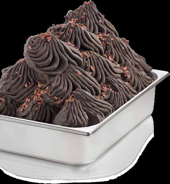 CHOCOLATE IS THE NEW BLACK An extra decadent chocolate Gelato with an intense black