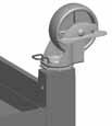 Make sure the two locking casters are secured at the rear and the non-locking casters are secured at the front.