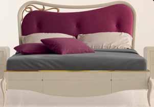 560.01 GIOIA Letto standard con lamina in ottone Standard bed with brass insert L 180,5 H 130 P 205 Kg.