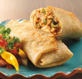 Chile Red chile-seasoned ground beef and pinto beans wrapped in a freshly made yellow flour tortilla and par-fried.
