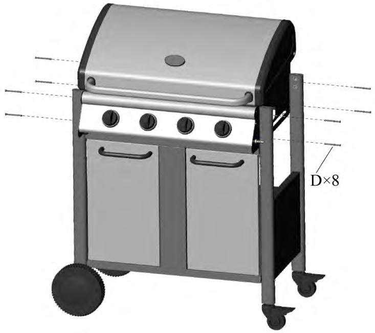 Get someone to help lift and position the Grill Body (8) as