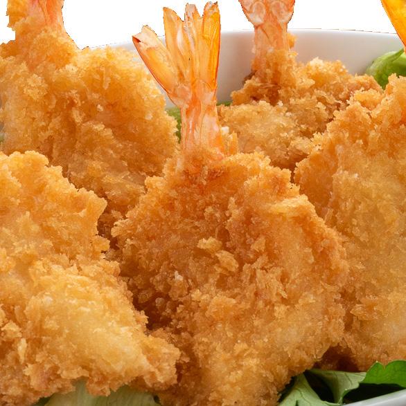 presentation 45% panko breading to 55% shrimp achieves the