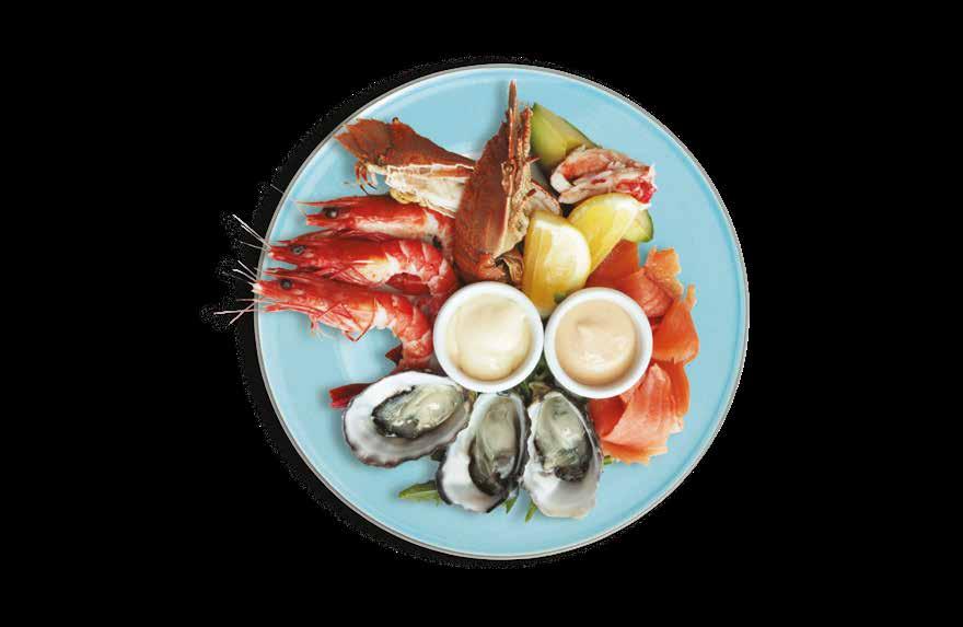 SYDNEY s BEST SEAFOOD PLATE A selection of Sydney s finest seafood Oysters, Prawns, Bugs, Smoked Salmon Alaskan Crab & Avocado served with lemon