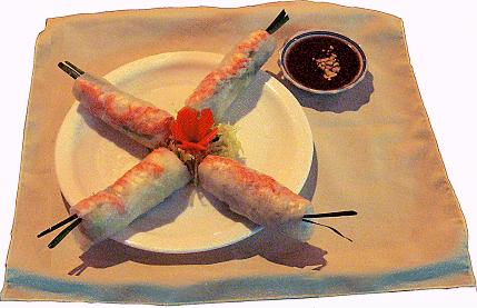 Món Ăn Khai Vị (Appetizers) 1. Gỏi Cuốn (2 Cuốn) 3.95 Shrimp & Pork Rolls (2 Rolls) - Rice Flour crepes /w salad not fried, served cool 2. Gỏi Cuốn Thịt Nuớng (2 Cuốn) 3.